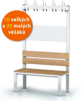 Šatní lavice s věšáky (10 velkých a 20 malých)