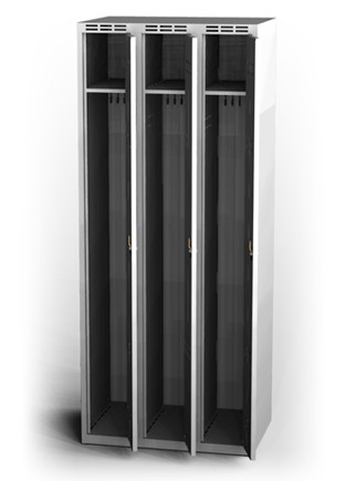 Šatní skříňka Alsin - jednoplášťové dveře, šířka / počet oddělení: 250 mm / 3 - náhled